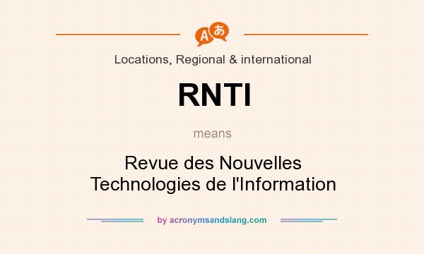 What does RNTI mean? It stands for Revue des Nouvelles Technologies de l`Information