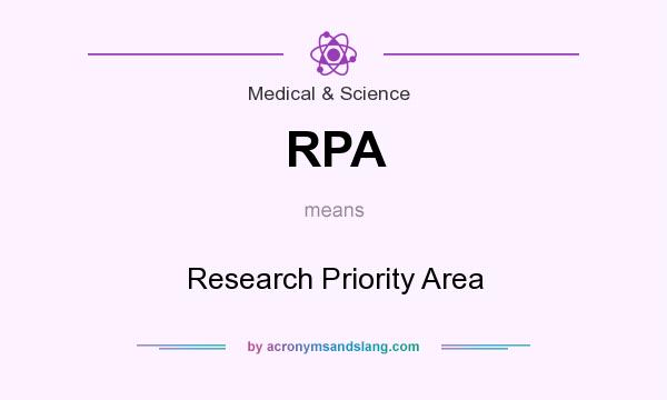 What does RPA mean? It stands for Research Priority Area