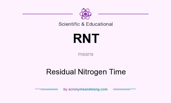 What does RNT mean? It stands for Residual Nitrogen Time