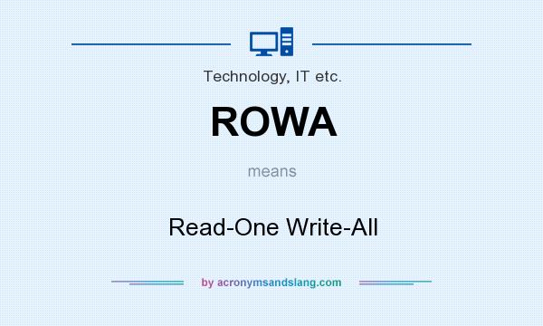 What does ROWA mean? It stands for Read-One Write-All