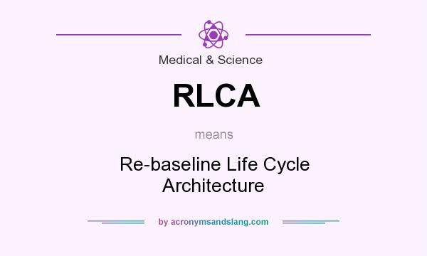 What does RLCA mean? It stands for Re-baseline Life Cycle Architecture