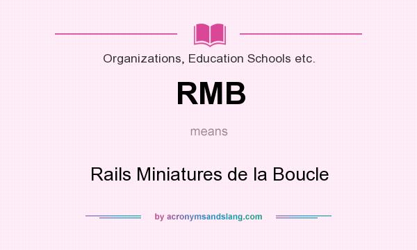 What does RMB mean? It stands for Rails Miniatures de la Boucle