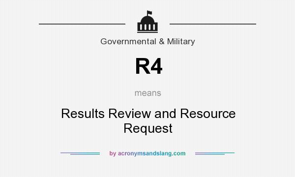 What does R4 mean? It stands for Results Review and Resource Request