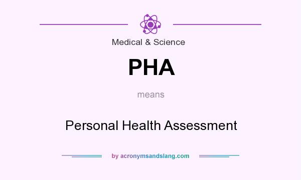 What does PHA mean? It stands for Personal Health Assessment
