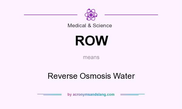 What does ROW mean? It stands for Reverse Osmosis Water