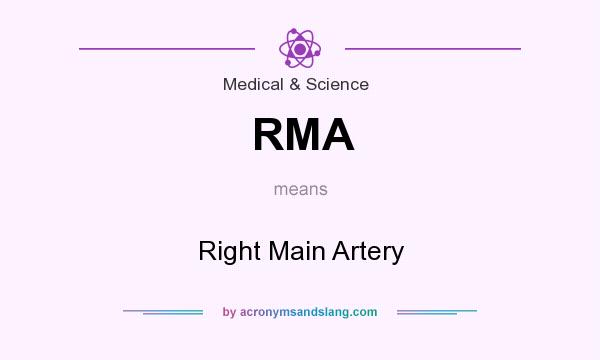 What does RMA mean? It stands for Right Main Artery