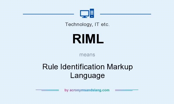 What does RIML mean? It stands for Rule Identification Markup Language
