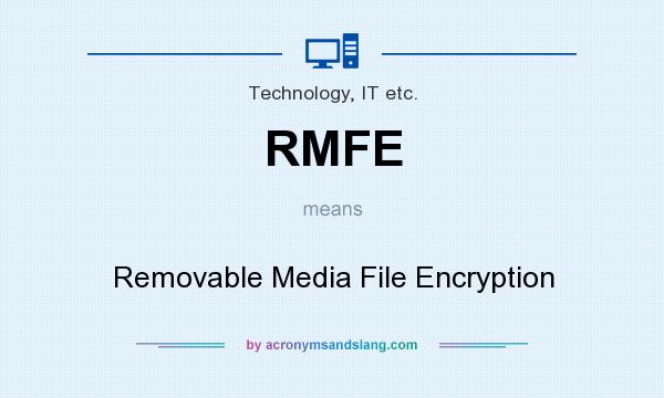 What does RMFE mean? It stands for Removable Media File Encryption