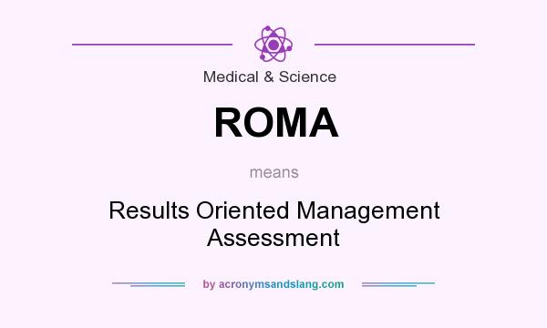 What does ROMA mean? It stands for Results Oriented Management Assessment
