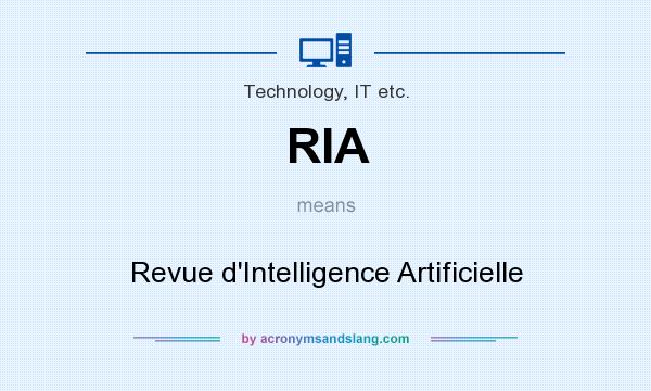 What does RIA mean? It stands for Revue d`Intelligence Artificielle
