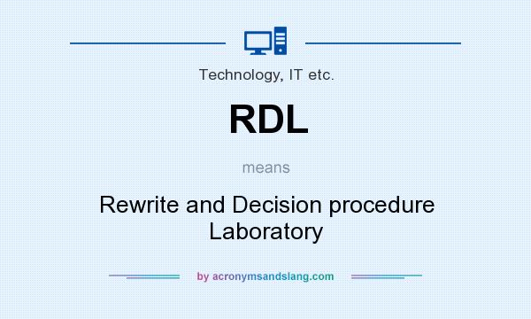 What does RDL mean? It stands for Rewrite and Decision procedure Laboratory