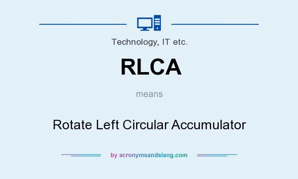 What does RLCA mean? It stands for Rotate Left Circular Accumulator