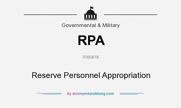 What does RPA mean? It stands for Reserve Personnel Appropriation