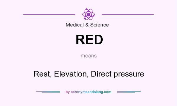 What does RED mean? It stands for Rest, Elevation, Direct pressure