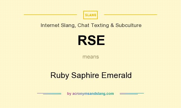 What does RSE mean? It stands for Ruby Saphire Emerald