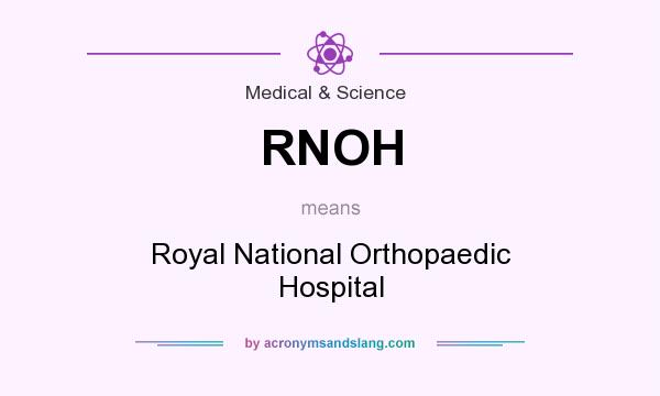 What does RNOH mean? It stands for Royal National Orthopaedic Hospital
