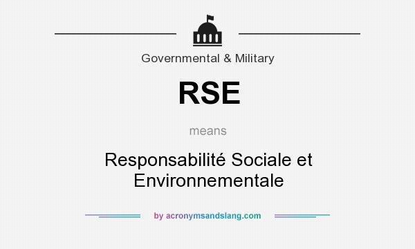 What does RSE mean? It stands for Responsabilité Sociale et Environnementale