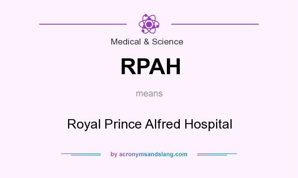 What does RPAH mean? It stands for Royal Prince Alfred Hospital