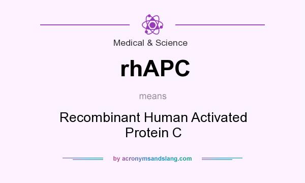 What does rhAPC mean? It stands for Recombinant Human Activated Protein C