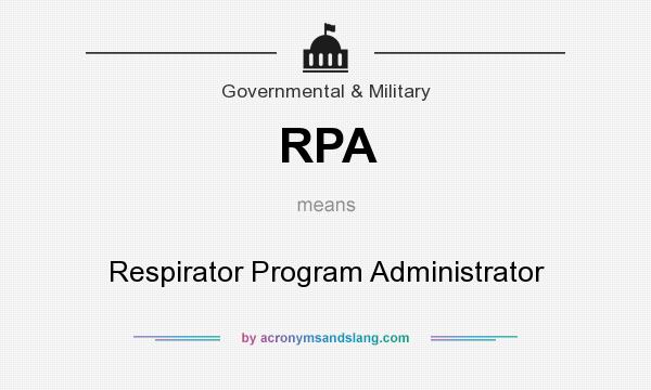 What does RPA mean? It stands for Respirator Program Administrator