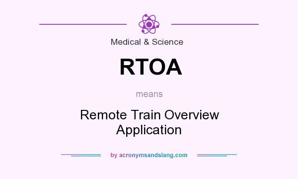What does RTOA mean? It stands for Remote Train Overview Application