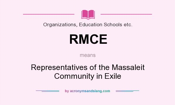 What does RMCE mean? It stands for Representatives of the Massaleit Community in Exile