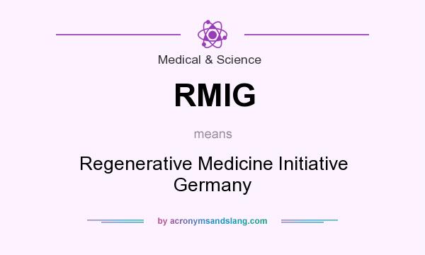 What does RMIG mean? It stands for Regenerative Medicine Initiative Germany
