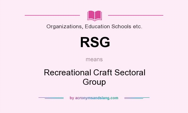 What does RSG mean? It stands for Recreational Craft Sectoral Group