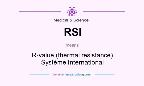 What does RSI mean? It stands for R-value (thermal resistance) Système International