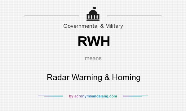 What does RWH mean? It stands for Radar Warning & Homing