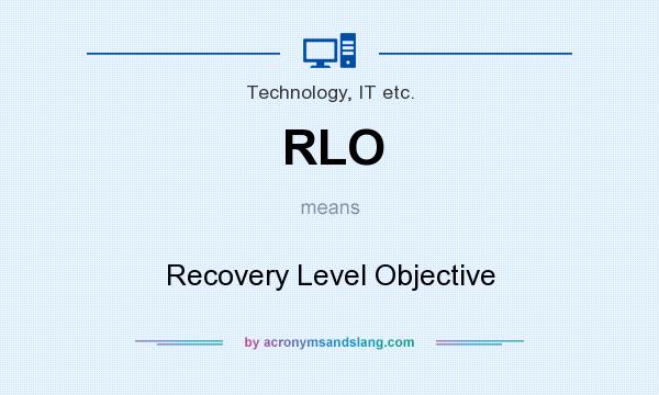 What does RLO mean? It stands for Recovery Level Objective