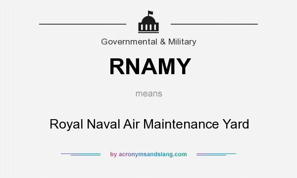 What does RNAMY mean? It stands for Royal Naval Air Maintenance Yard