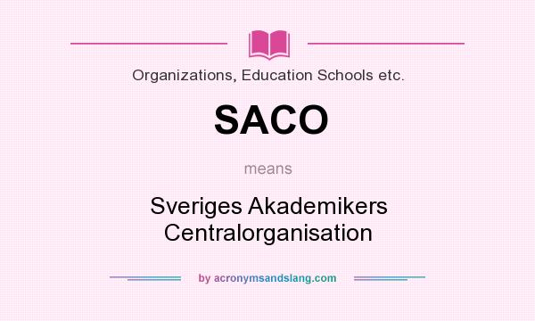 What does SACO mean? It stands for Sveriges Akademikers Centralorganisation