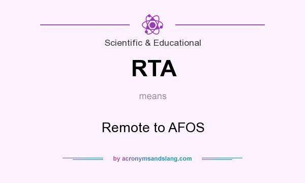 What does RTA mean? It stands for Remote to AFOS
