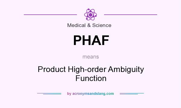 What does PHAF mean? It stands for Product High-order Ambiguity Function