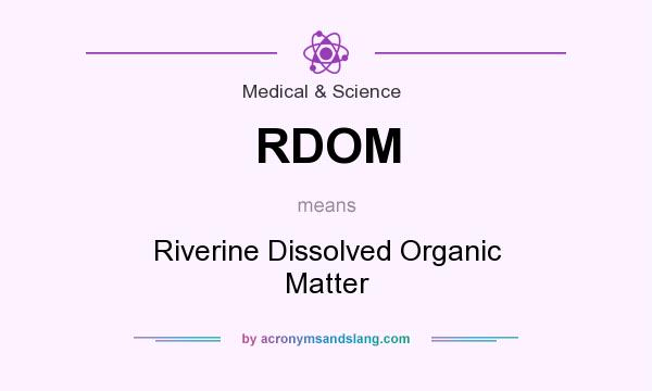 What does RDOM mean? It stands for Riverine Dissolved Organic Matter