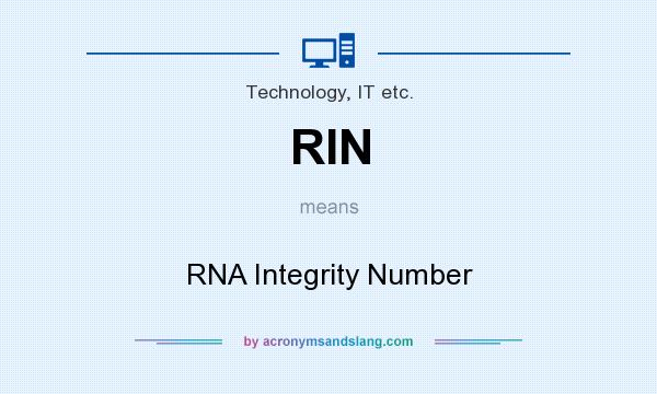 What does RIN mean? It stands for RNA Integrity Number