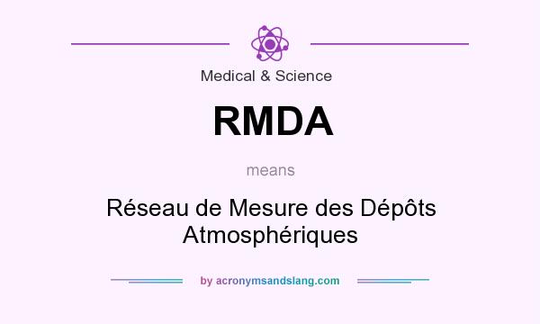 What does RMDA mean? It stands for Réseau de Mesure des Dépôts Atmosphériques