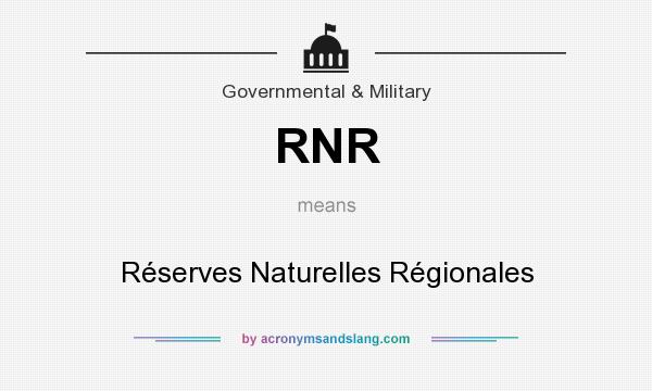What does RNR mean? It stands for Réserves Naturelles Régionales