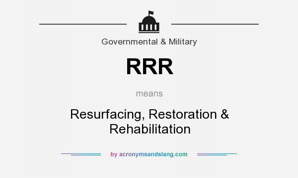 What does RRR mean? It stands for Resurfacing, Restoration & Rehabilitation