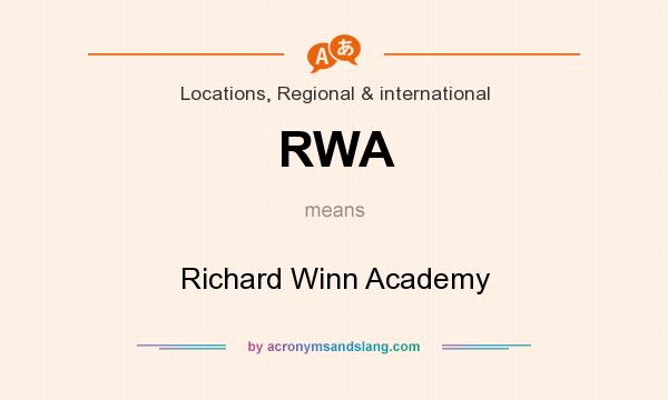 What does RWA mean? It stands for Richard Winn Academy