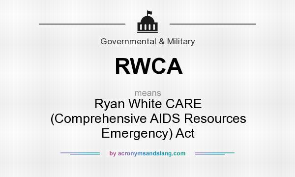 What does RWCA mean? It stands for Ryan White CARE (Comprehensive AIDS Resources Emergency) Act