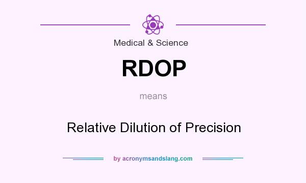 What does RDOP mean? It stands for Relative Dilution of Precision