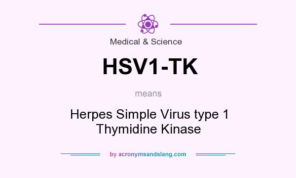 What does HSV1-TK mean? It stands for Herpes Simple Virus type 1 Thymidine Kinase