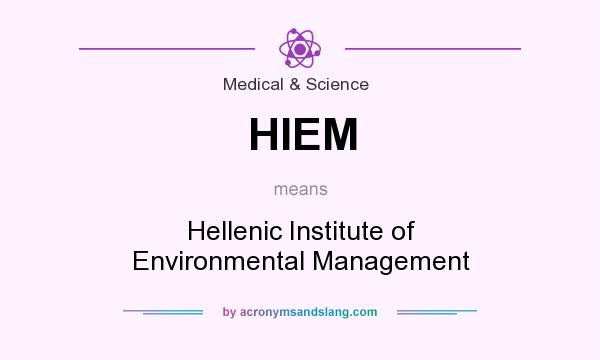 What does HIEM mean? It stands for Hellenic Institute of Environmental Management