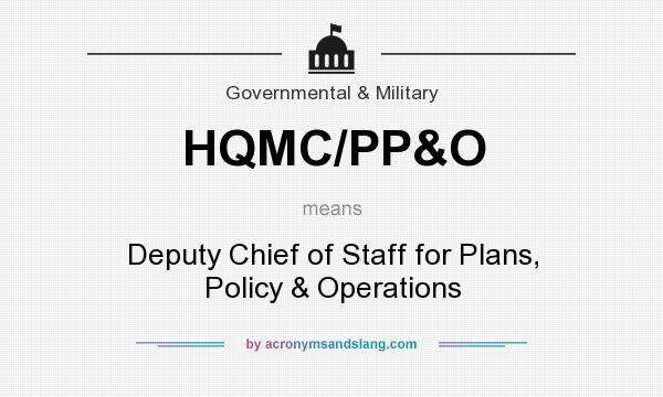 What does HQMC/PP&O mean? It stands for Deputy Chief of Staff for Plans, Policy & Operations