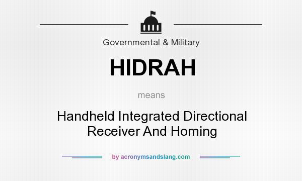 What does HIDRAH mean? It stands for Handheld Integrated Directional Receiver And Homing