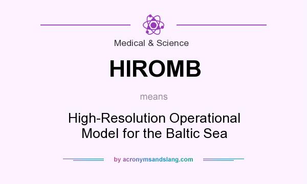 What does HIROMB mean? It stands for High-Resolution Operational Model for the Baltic Sea