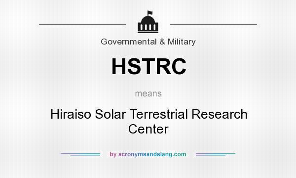 What does HSTRC mean? It stands for Hiraiso Solar Terrestrial Research Center