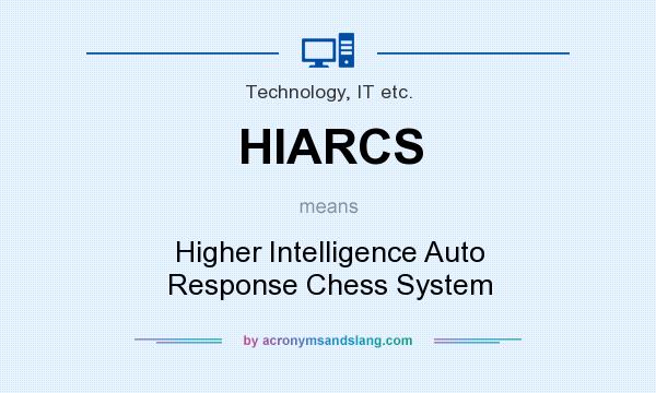 What does HIARCS mean? It stands for Higher Intelligence Auto Response Chess System
